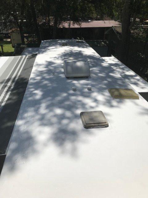 Repaired rv roof with water damage.