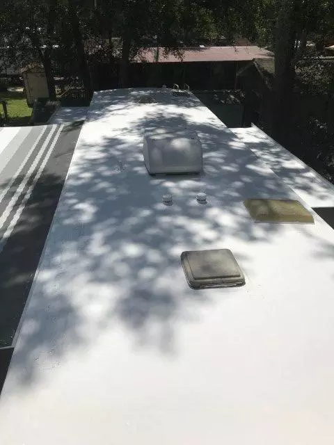 Repaired rv roof with water damage.